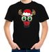 Bellatio Decorations Kerst T-shirt Kinderen Rudolf Zwart 164/176