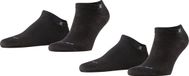 Burlington Everyday 2-Pack kort eenkleurig katoen multipack sneakersokken enkelsokken heren zwart - maat 40-46