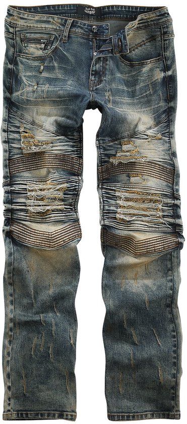 Rock Rebel by EMP Blauwe bikerjeans met individuele wassing - Heren - W32L34