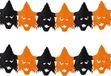 Merkloos / Sans marque Fest-Dekor Gmbh Set van 2x stuks Halloween/Horror thema heksen/vogelverschrikkers slinger oranje/zwart 3 meter brandvertragend papier