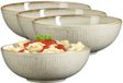 Mica Decorations Pasta bord Nusa - 8x - creme kleur - 17 x 6 cm - keramiek - diep bord