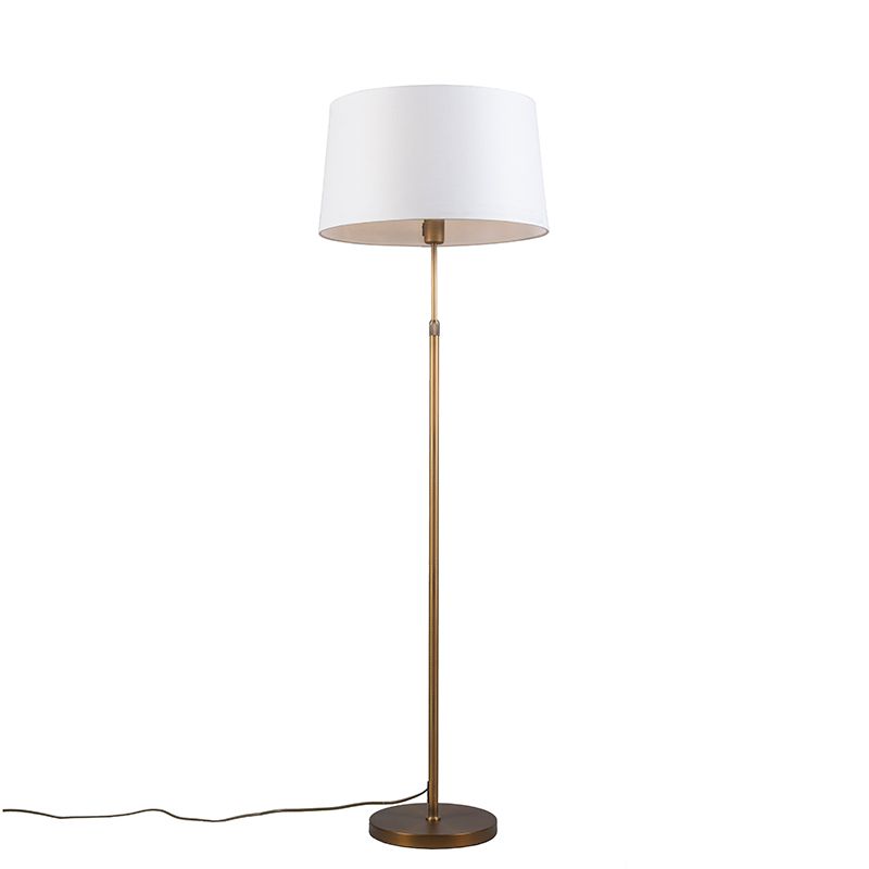 QAZQA Parte Vloerlamp - Brons - Wit