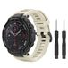 MoKo Strap Compatible with Huami T-Rex/T-Rex Pro Smartwatch, Soft Silicone Sports Replacement Watch Band, Beige