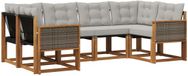 vidaXL Hoekloungeset 6-delig acaciahout naturel et gris clair