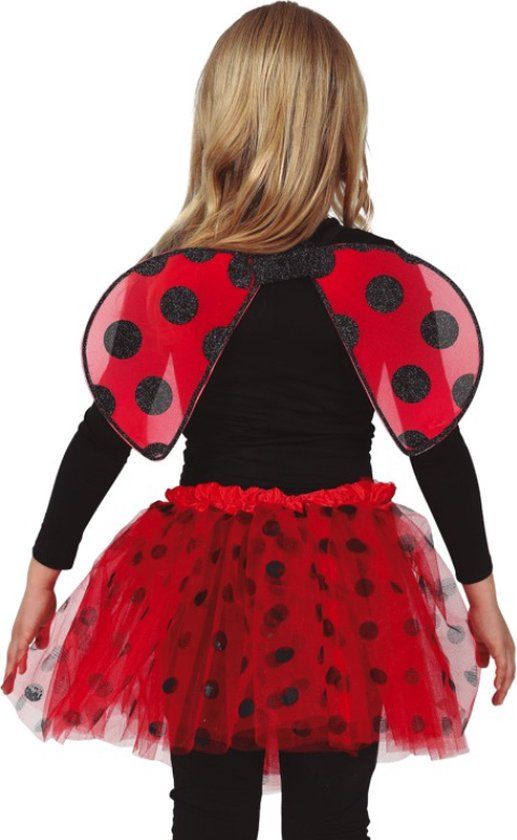 Fiestas Guirca - Set lieveheersbeestje - Meisjes - Carnaval - Rood/Zwart - Polyester - 1 stuk(s)