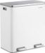 SONGMICS Pedaalemmer met 2 vakken - 60 liter - wit