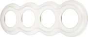 Cadre photo en porcelaine, design rétro, cadre incurvé, 4 compartiments, blanc (PR1)