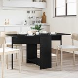 vidaXL Eettafel 138 x 70 x 73,5 cm Bewerkt hout Zwart eiken