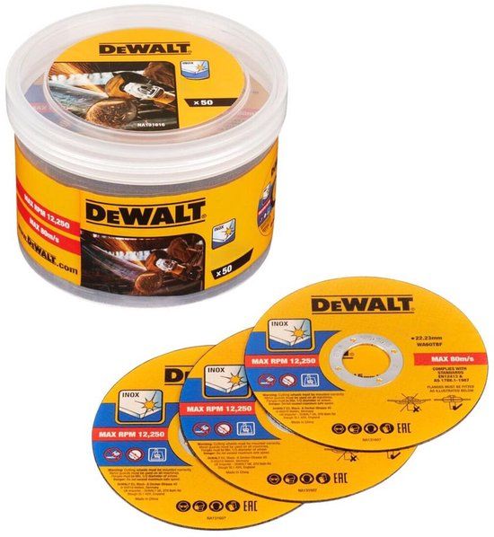 DeWALT Set doorslijpschijven voor RVS 125x22,23 mm, 50 stuks DT20598