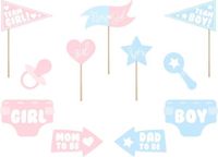Partydeco Poland Foto props Gender reveal party, mix (1 zakje met 11 stuks)