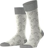 Burlington Paisley gedessineerd katoen sokken heren grijs - maat 40-46