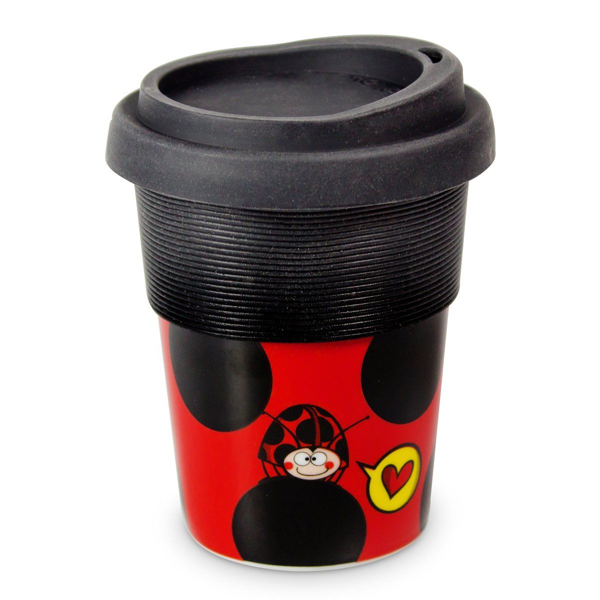 Uatt Cup With Top - Drinkbeker - Zwart/Rood