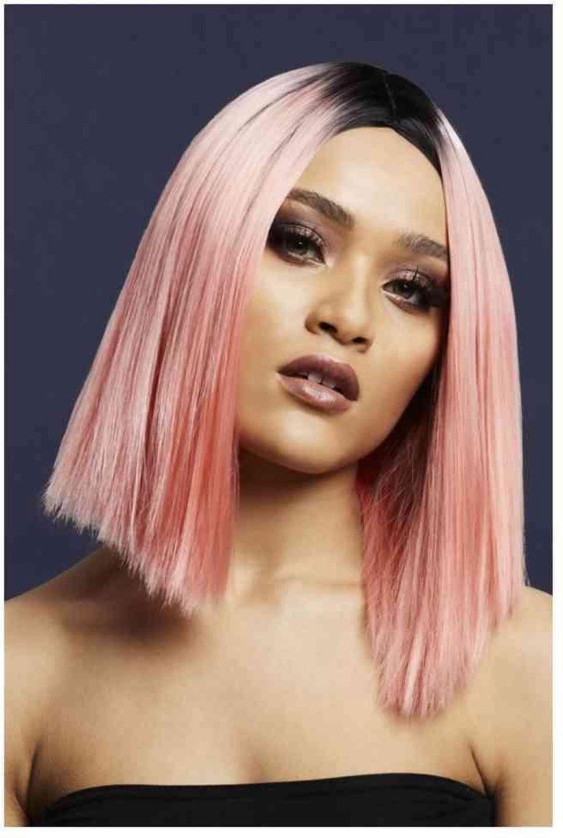 Fever London Pruik Kylie Two Toned Blend Coral Pink Roze