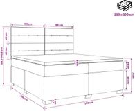vidaXL Boxspringbed met matras en hoofdeinde, roze, 200 x 200 cm, fluweel