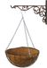 Bellatio Flowers & Plants Hanging basket 35 cm with iron wall hook and coconut liner - Complete hanging basket set of cast iron