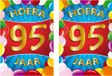 Bellatio Decorations Verjaardag deurposter - 2x - 95 jaar - multi - 59 x 84 cm - feestartikelen