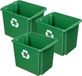 Sunware NESTA - 3x - kunststof - 45 liter - groen - 45 x 36 x 36 cm - opbergers - stapelbaar