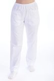 Gima - Broek van katoen en polyester voor ziekenhuis-uniform, witte kleur, met elastische taille, 3 zakken, uniseks, XL-maat, voor artsen, tandartsen, dierenartsen, verpleegkundigen, fysiotherapeuten