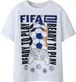 Nkmasekel NAME IT Jongens T-shirt NKMASEKEL FIFAE SS NREG TOP BOX VDE - Maat 146/152 - Katoen - Wit