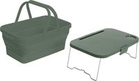C.A.O. Opvouwbare mand 3-in-1 van polypropyleen/TPE - kleur kaki - lengte 47 cm - breedte 26 cm - hoogte 24 cm