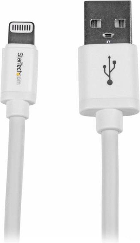 Baseus StarTech.com 2 m witte Apple 8-pins Lightning naar USB-kabel