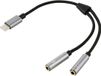 Renkforce USB-C Audio Adapterkabel 20 cm Aluminium-grijs