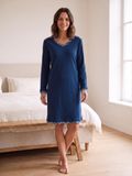 Pastunette - Nachthemd - Nordic Bloom - Katoen Interlock - Blauw - Maat 46