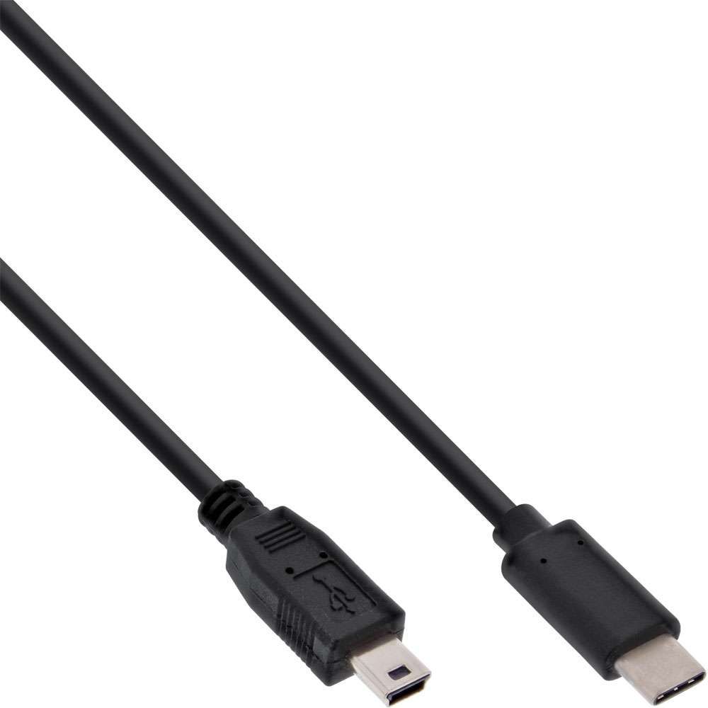 Inline USB C/USB Mini-B Kabel - 1.5 m - Zwart