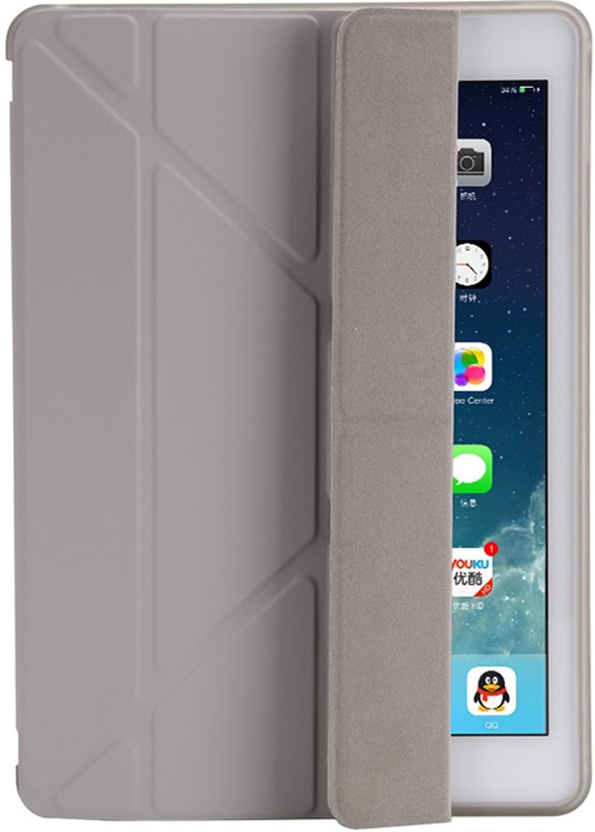 Shop4 - iPad Air Hoes - Origami Smart Book Cover Grijs