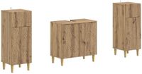 vidaXL - 3-delig - badkamerkast - set - DELFT - Artisanaal - eiken - Bewerkt - hout