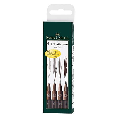Faber-Castell PITT artist pen - set van 4 - sepia