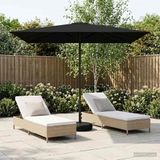 Maison Exclusive - Parasol de jardin avec pied, rectangulaire, 2 x 3 mètres, polyester, noir