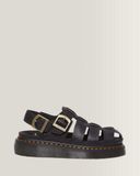 Dr. Martens Sandales Wrenlie Fisherman en Cuir Grizzly Noir, Taille: 46