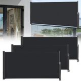 Zijmarkies - Uittrekbare zijwand - 140 x 300 cm - Polyester - Beschermt tegen inkijk - UV-bescherming - Waterafstotend - Gris anthracite