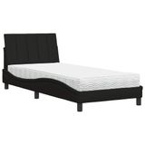 VidaXL Bed met matras "Hanko" stof zwart 80x200 cm
