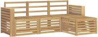 vidaXL - Buiten - bank - set - 4 - st - Wit - Massief - Acacia - Hout