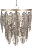 Clayre & Eef Hanglamp Ø 42x52 cm Goudkleurig Grijs IJzer Bladeren
