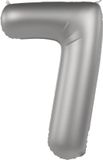 Folat Folieballon Cijfer 7 Moonlight Silver - 86 cm