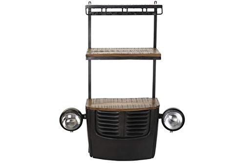 DRW wijnrek met 2 legplanken - donkergrijs - 83 x 30 x 104 cm