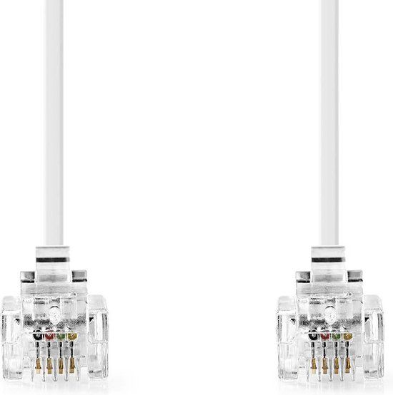 Nedis TCGL90200WT100 telefoonkabel 10 m Wit