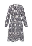 Usha Jurk navy met lange mouw en ronde hals