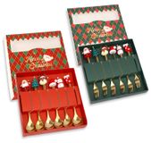 Ensemble de couverts de Noël en acier inoxydable, comprenant 12 pièces : cuillères et fourchettes
