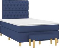 vidaXL Boxspringbed met matras, stof, blauw, 120x190 cm