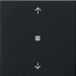 Gira RF Bedienplaat, 1-voud, met pijlen, voor KNX-systeem, kleur: zwart, model: 55, artikelnummer: 5105005