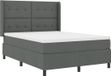 vidaXL Boxspring bed met kussen Donkergrijs 190 x 140 cm Stof
