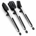 KitchenLove Vleestang Siliconen - Keukentang - Serveertang - Spaghettitang - Set van 3 Met Pootjes - Zwart