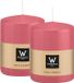 Wiedemann Bougie cylindrique/bougie pilier - 2x - rose - 6 x 8 cm - 29 heures de combustion
