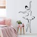 LUMALÉA Danseuse Sticker Mural - 107x214 Cm - Noir