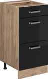 Vicco R-Line Keukenonderkast – 40 cm WB Marmer Zwart hoogglans