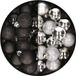 Kaemingk B.V. 28x stuks petites boules de Noël en plastique noir et argent 3 cm